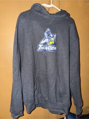 Mon Valley Thunder Hockey Hoodie Men’s Size XL Used Pre Owned Graphic Print MVTH